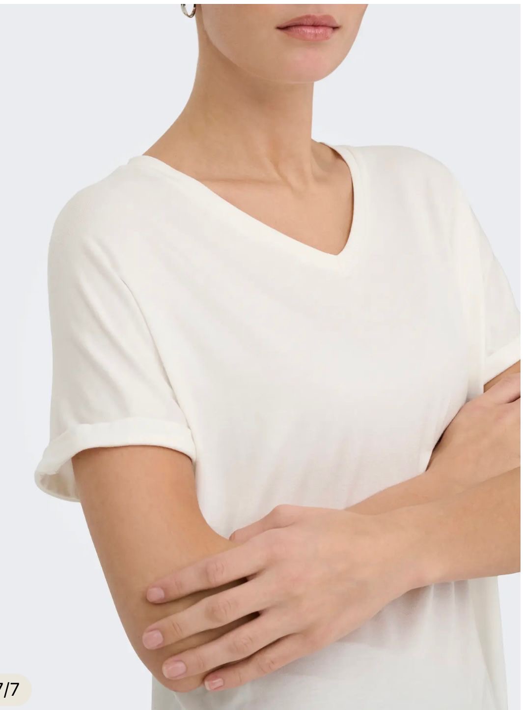 Camiseta pico manga corta blanca :526